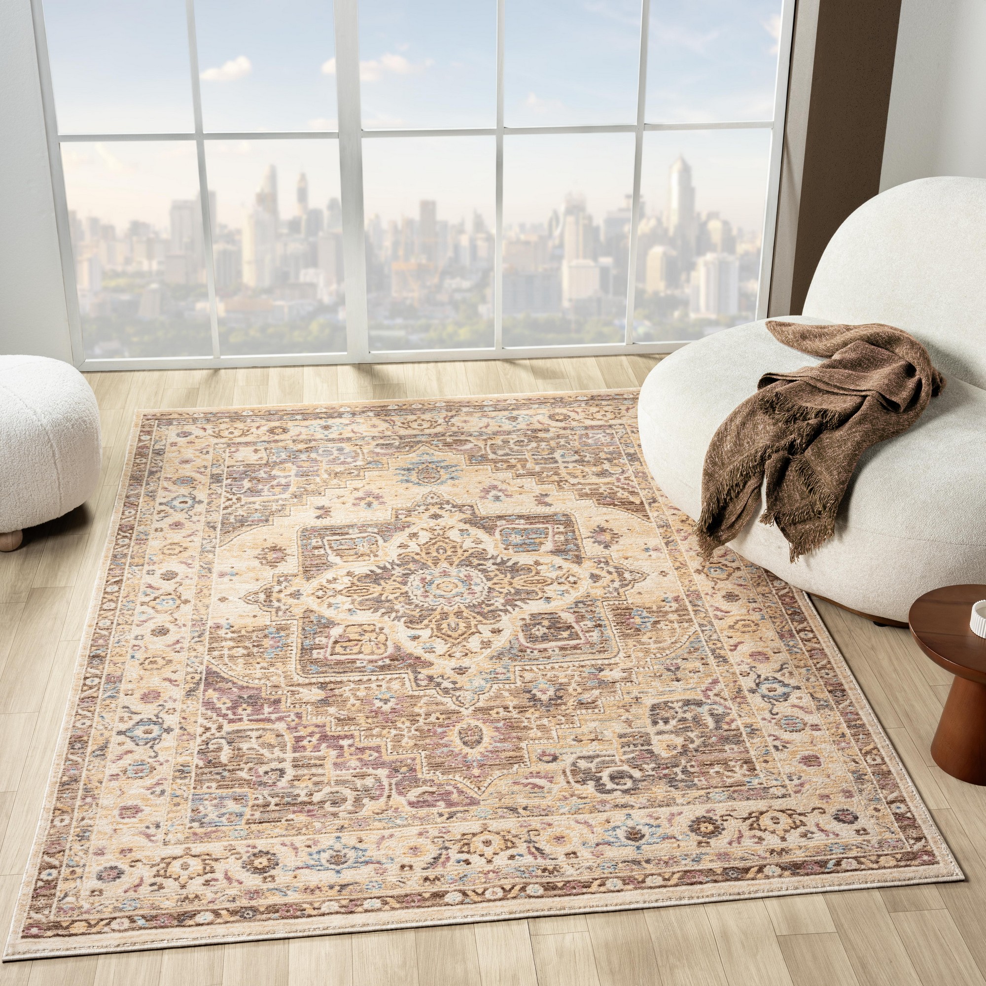 Alia 842g2 Traditional Medallion Rugs In Beige Grey